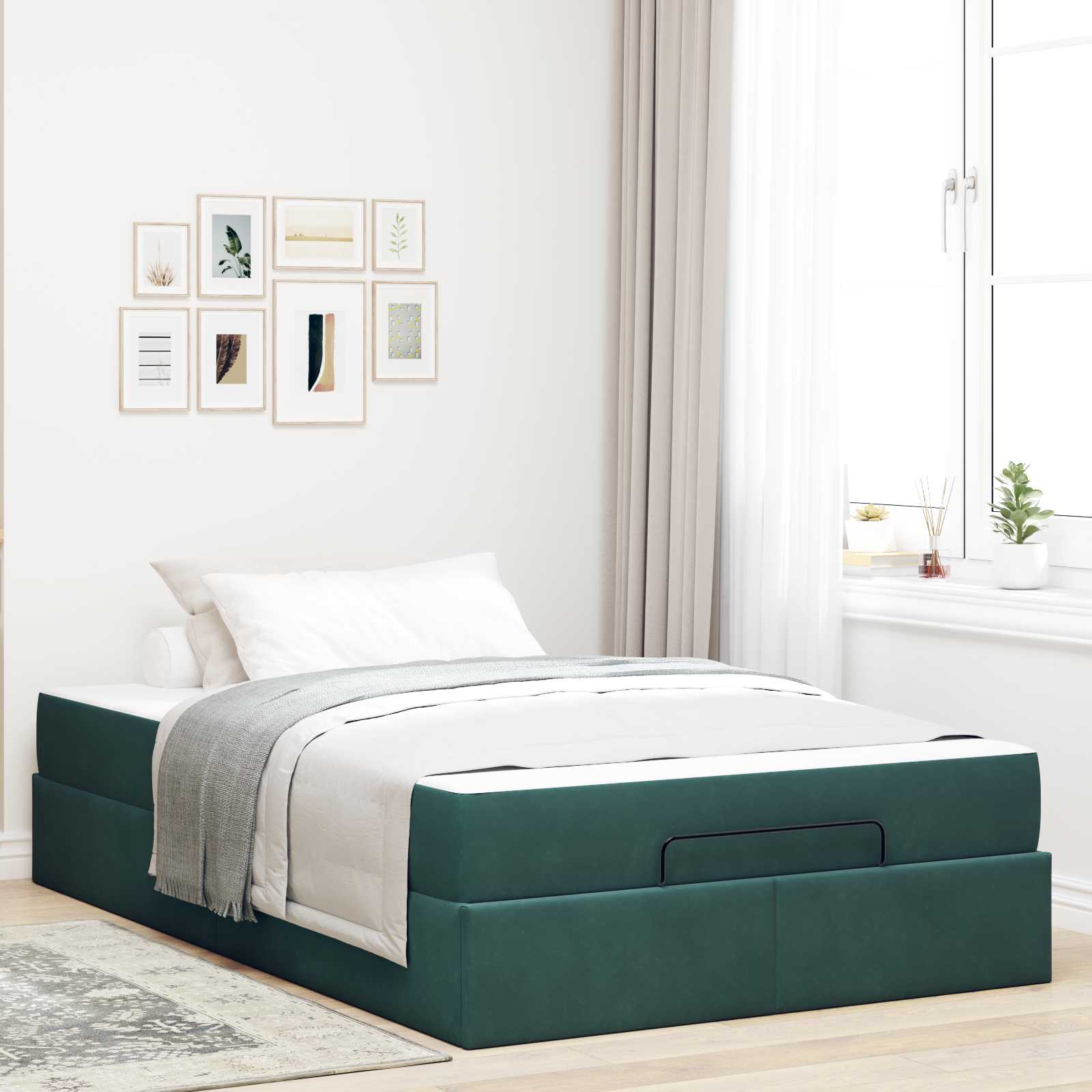 Cadre de lit avec matelas 2 pcs Vert Velours - XIOS