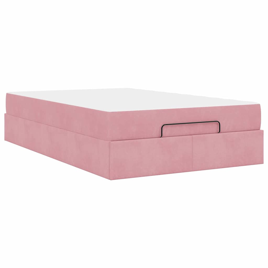 Cadre de lit avec matelas Rose 120 x 190 cm Velours - XIOS