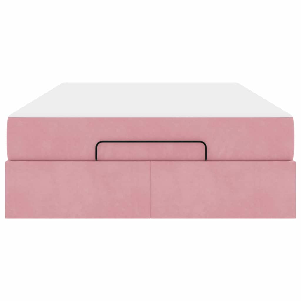 Cadre de lit avec matelas Rose 120 x 190 cm Velours - XIOS