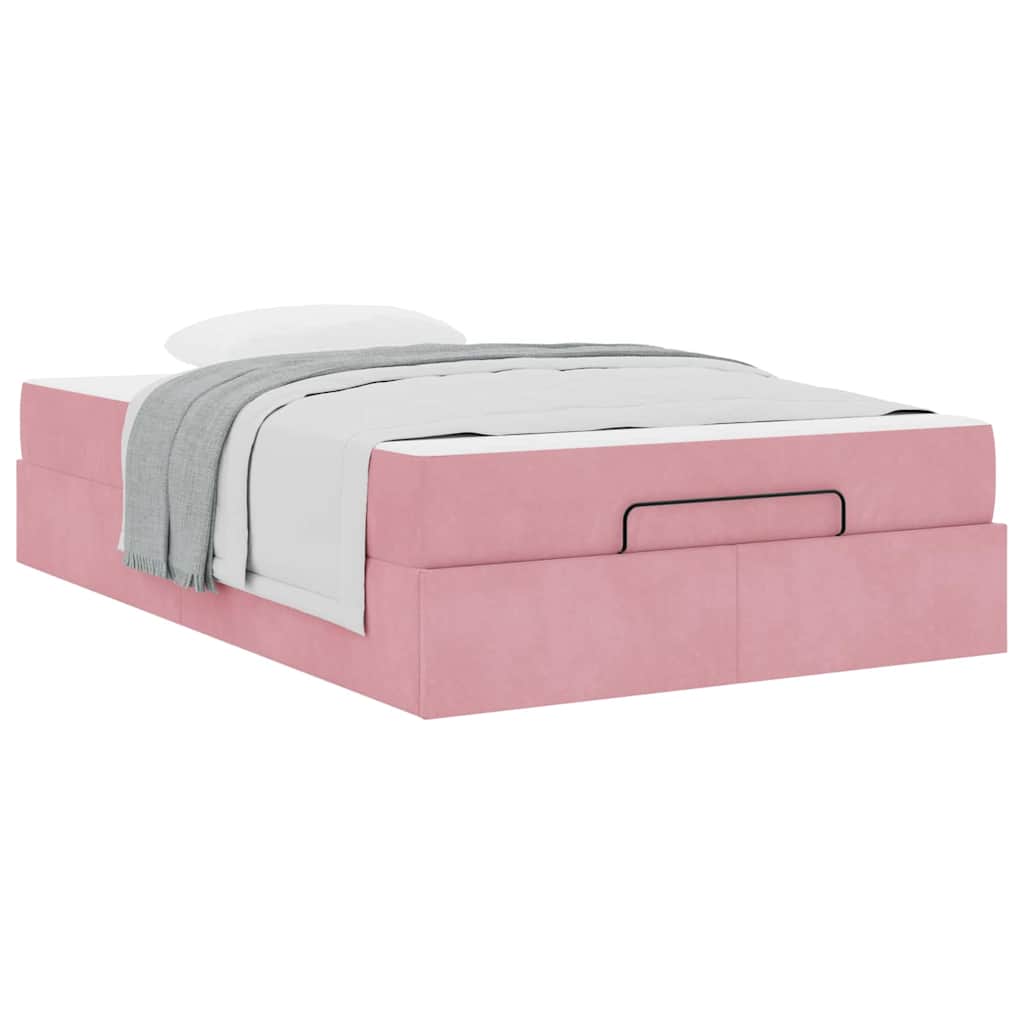 Cadre de lit avec matelas Rose 120 x 190 cm Velours - XIOS
