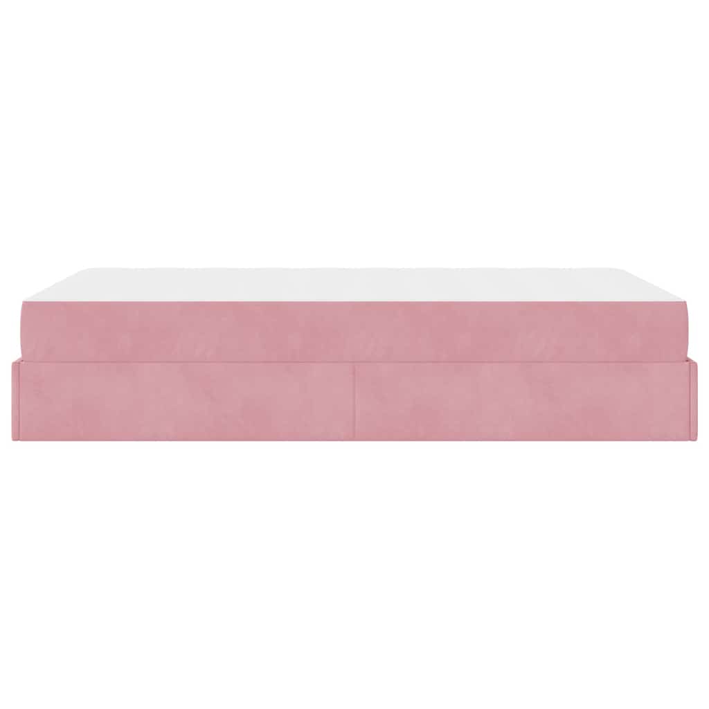 Cadre de lit avec matelas Rose 120 x 190 cm Velours - XIOS
