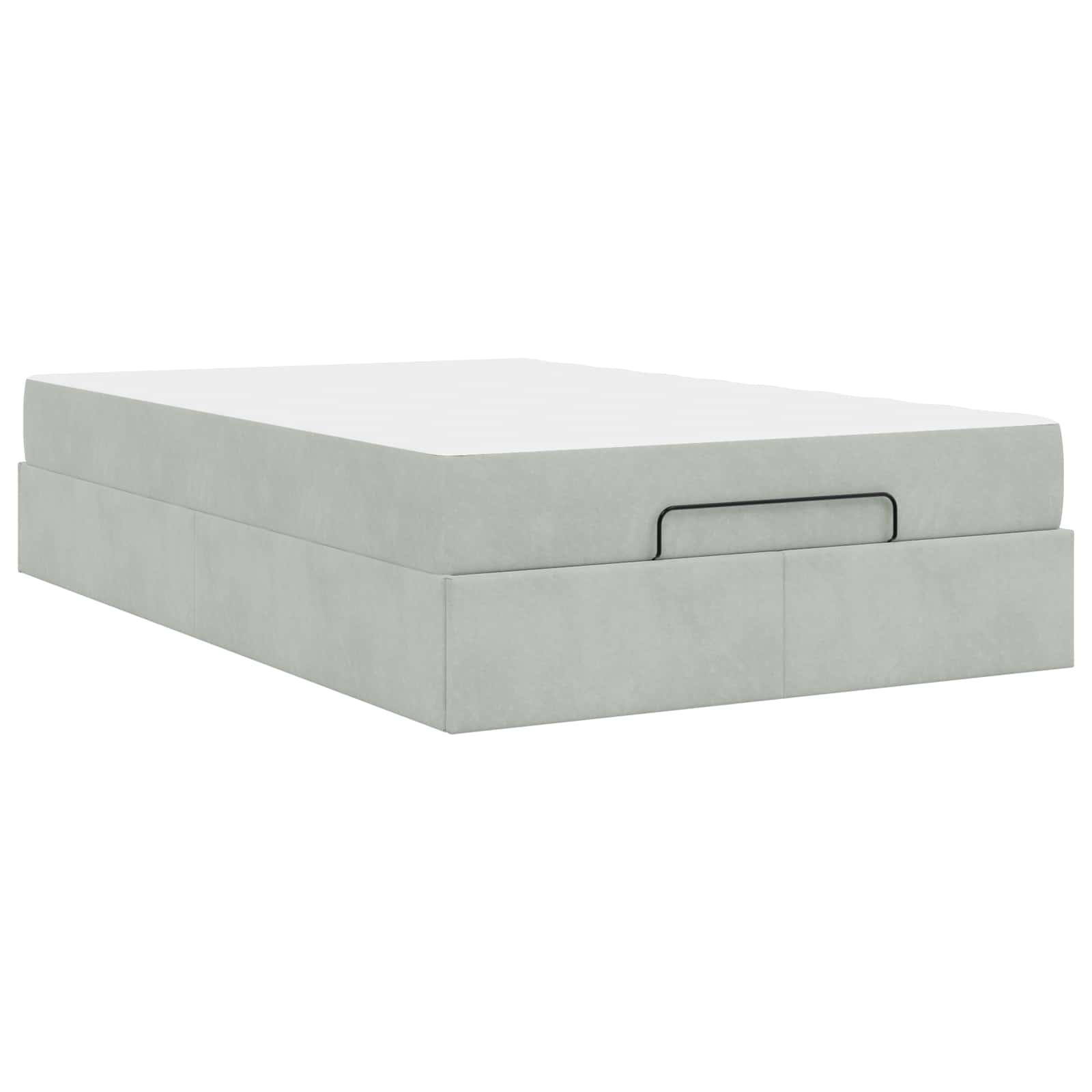 Cadre de lit avec matelas 2 pcs Gris clair Velours - XIOS