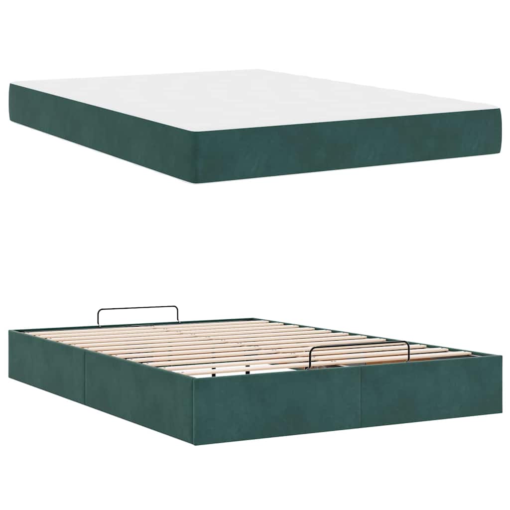 Cadre de lit Vert foncé 140 x 200 cm Velours - XIOS