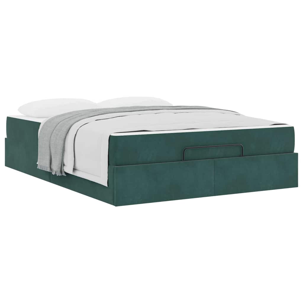 Cadre de lit Vert foncé 140 x 200 cm Velours - XIOS