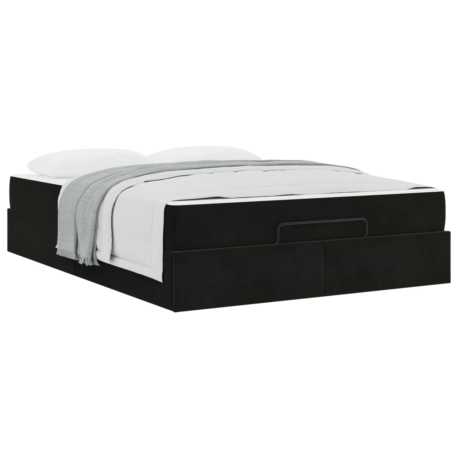 Cadre de lit avec matelas avec matelas 2 pcs Noir Velours