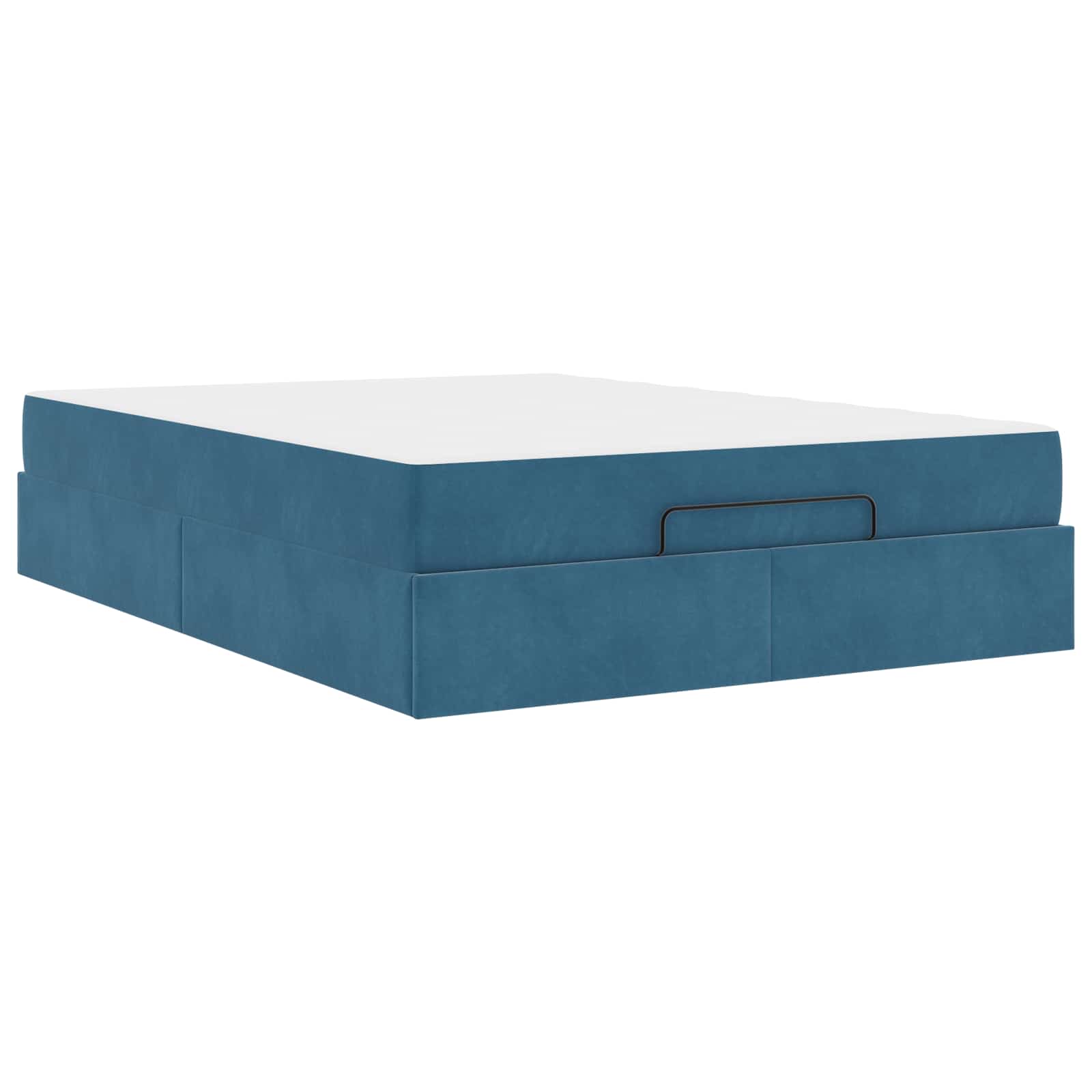 Cadre de lit avec matelas avec matelas 2 pcs Bleu Velours