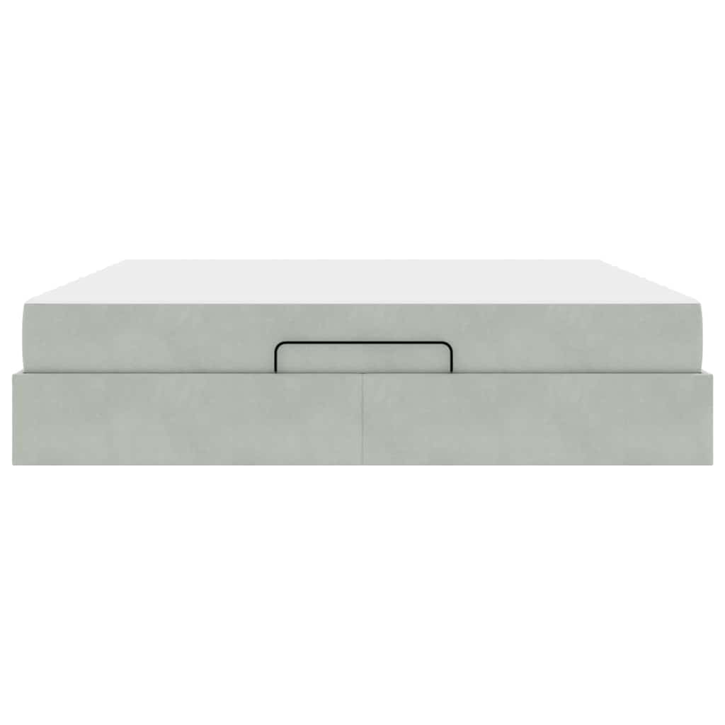 Cadre de lit avec matelas 2 pcs Gris clair Velours - XIOS