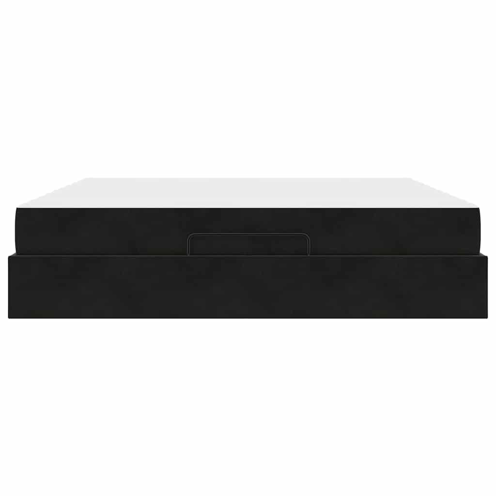 Cadre de lit avec matelas 2 pcs Noir Velours - XIOS