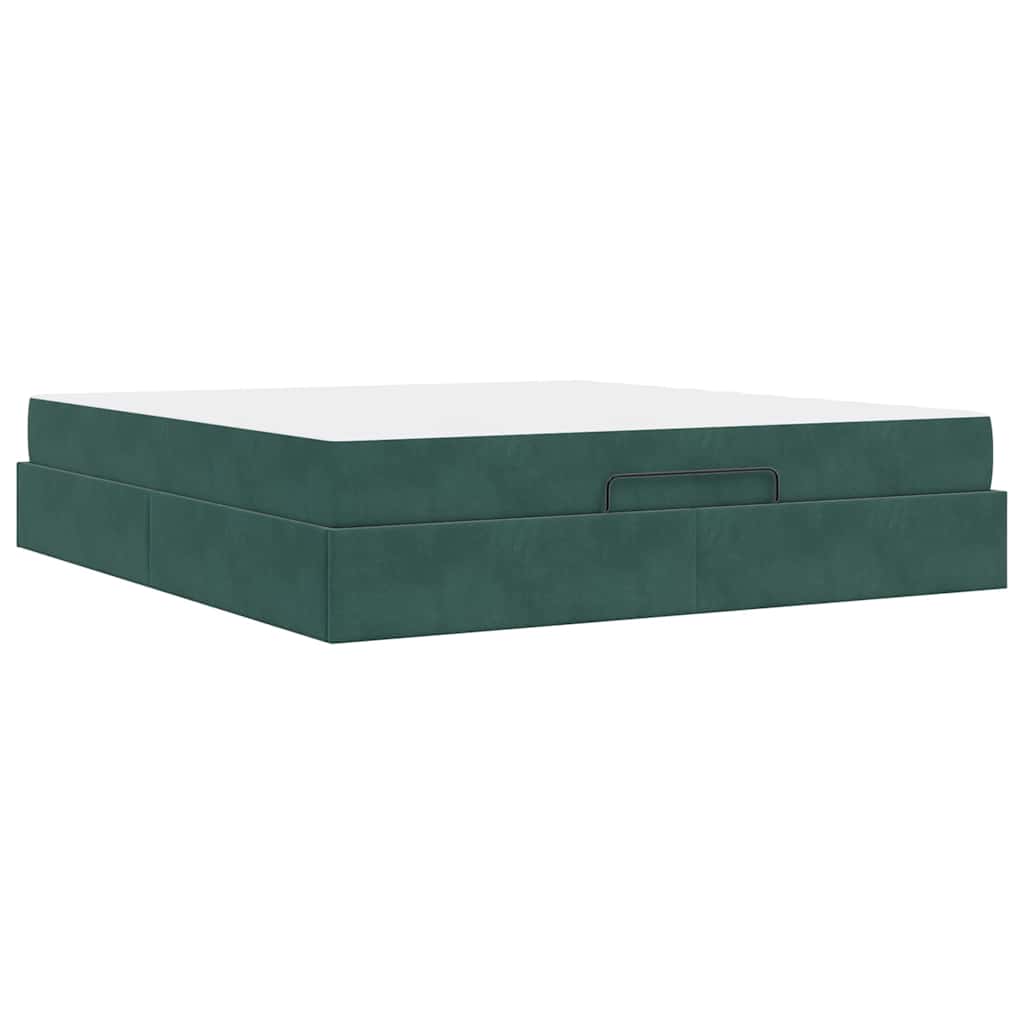 Cadre de lit avec matelas 2 pcs Vert Velours - XIOS