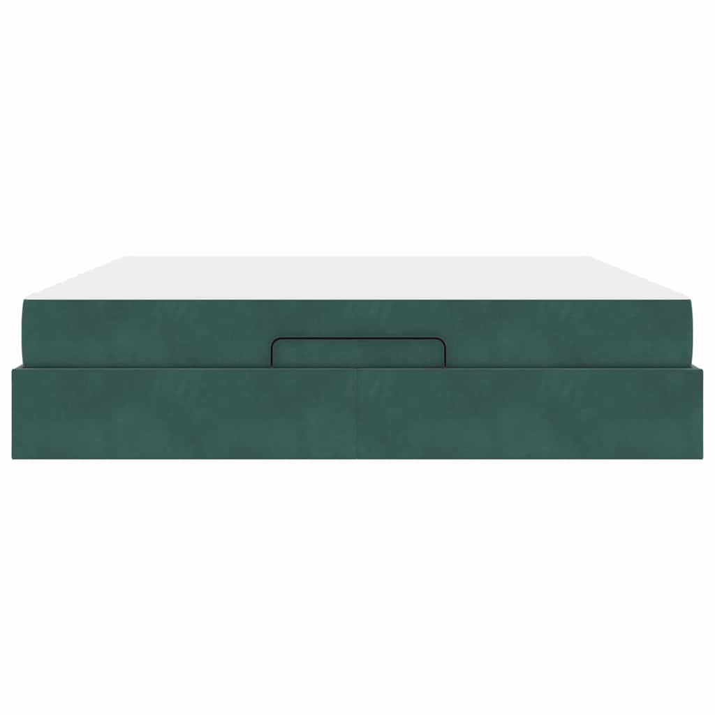 Cadre de lit avec matelas 2 pcs Vert Velours - XIOS