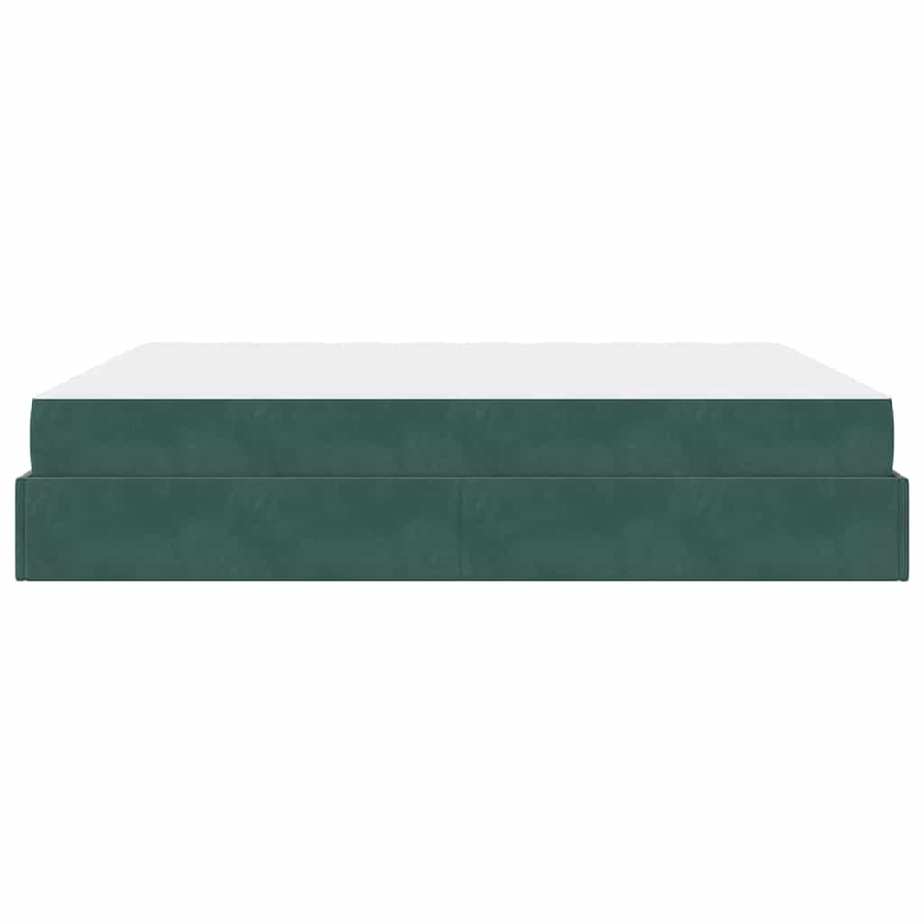 Cadre de lit avec matelas 2 pcs Vert Velours - XIOS
