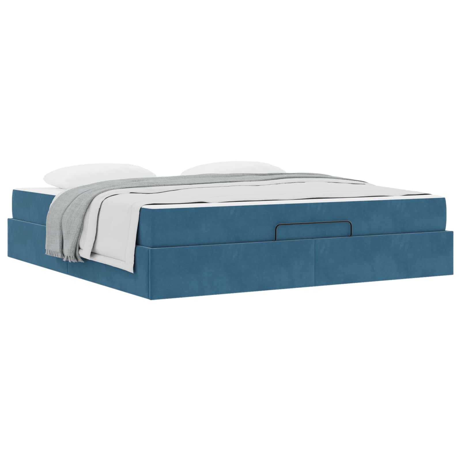 Cadre de lit avec matelas 2 pcs Bleu Velours - XIOS