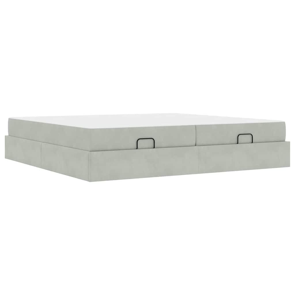 Cadre de lit Gris clair 200 x 200 cm Velours - XIOS