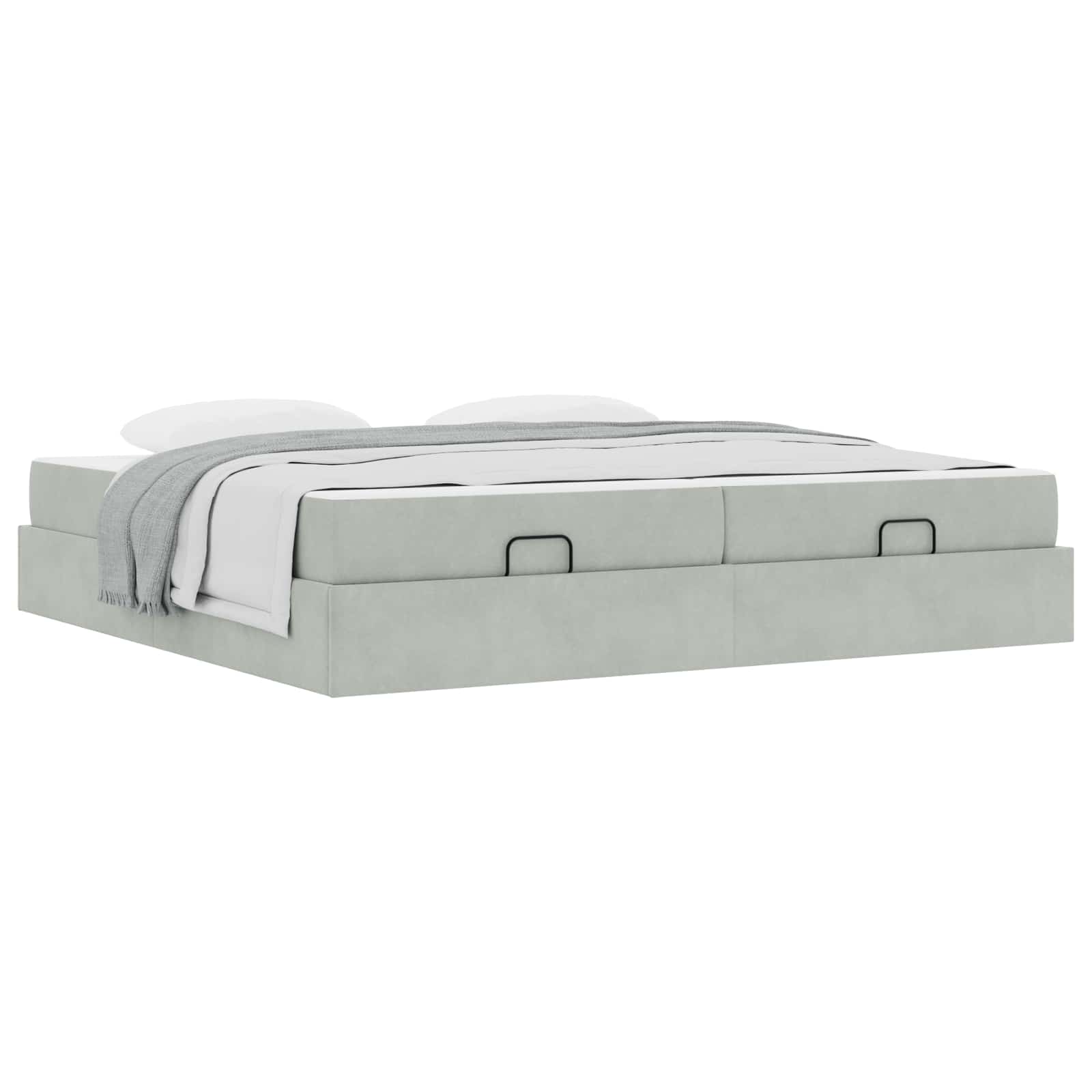 Cadre de lit avec matelas avec matelas 2 pcs Gris clair Velours - XIOS