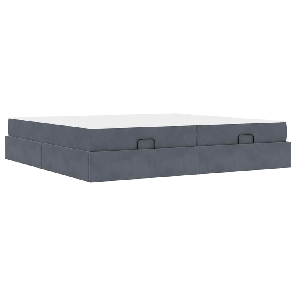 Cadre de lit Gris foncé 200 x 200 cm Velours - XIOS