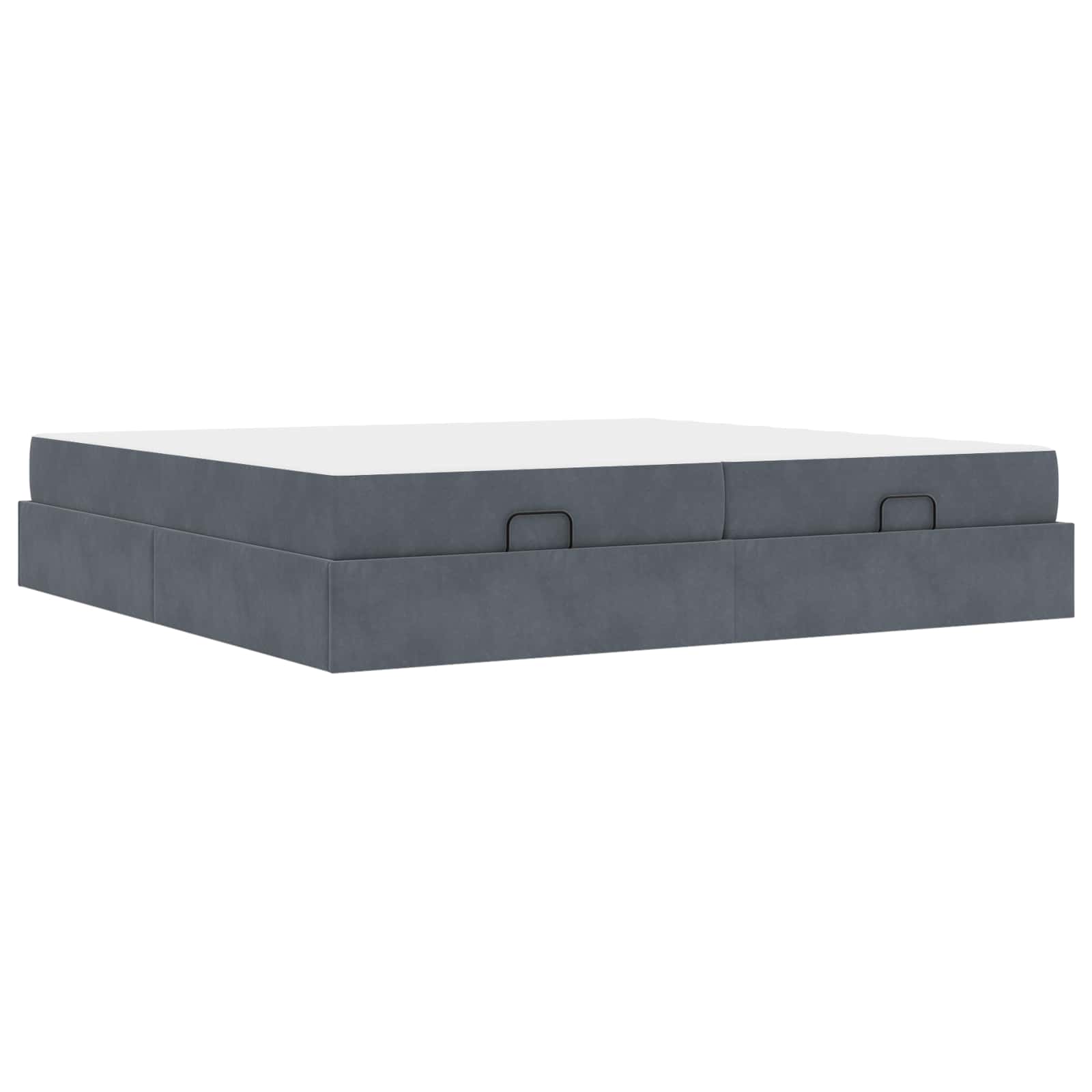Cadre de lit avec matelas avec matelas 2 pcs Gris Foncé Velours - XIOS