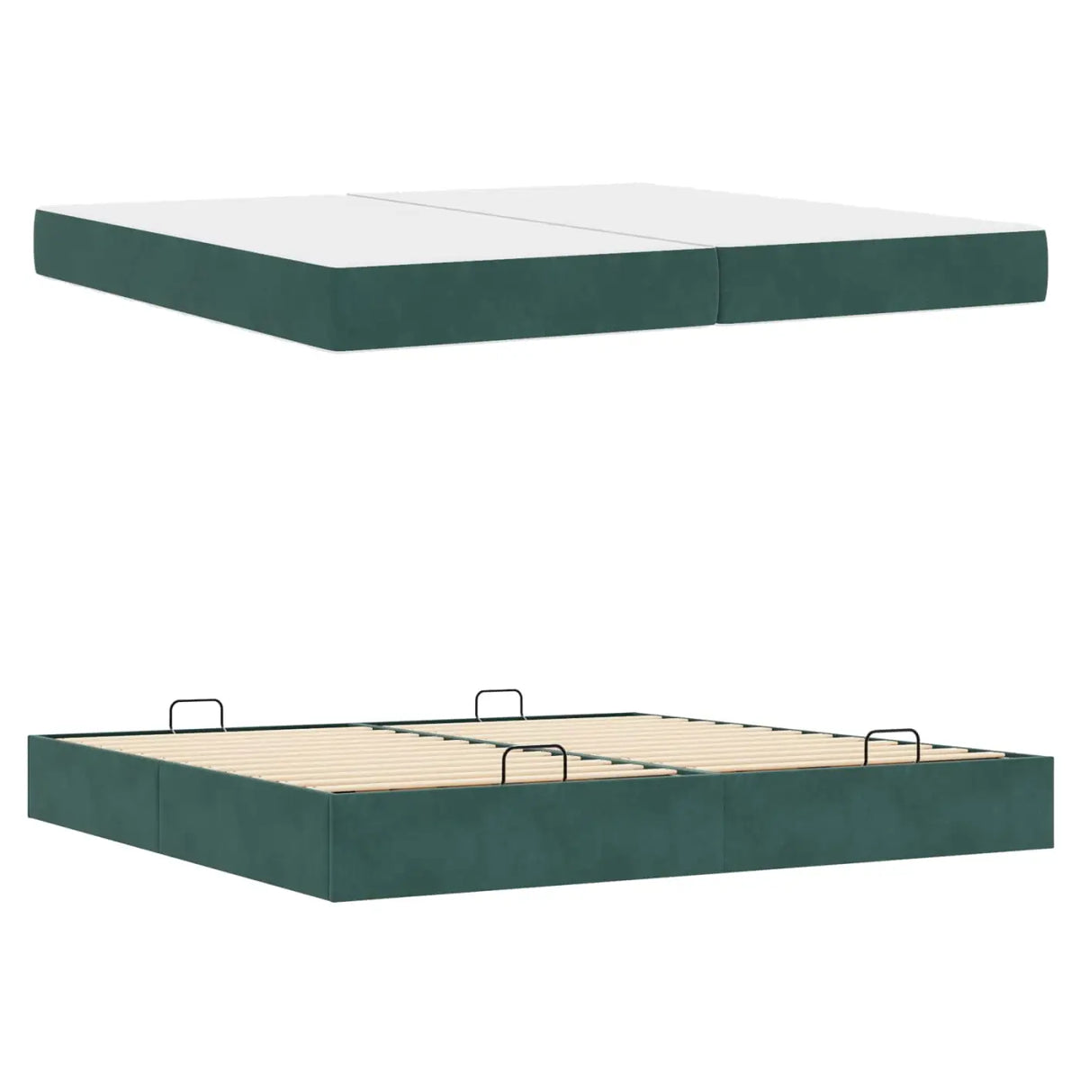 Cadre de lit avec matelas 2 pièces Vert Velours - XIOS