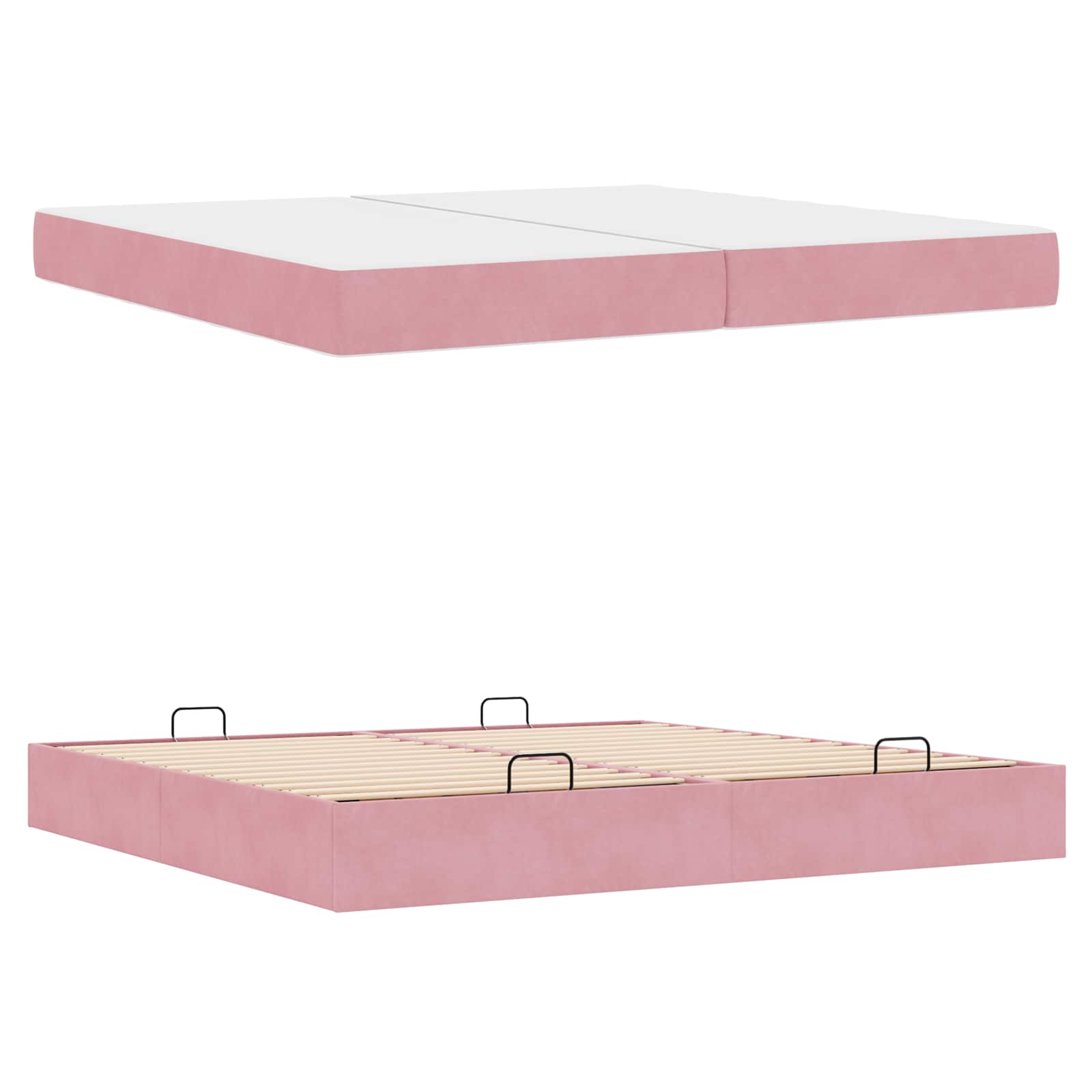 Cadre de lit avec matelas avec matelas 2 pcs Rose Velours - XIOS