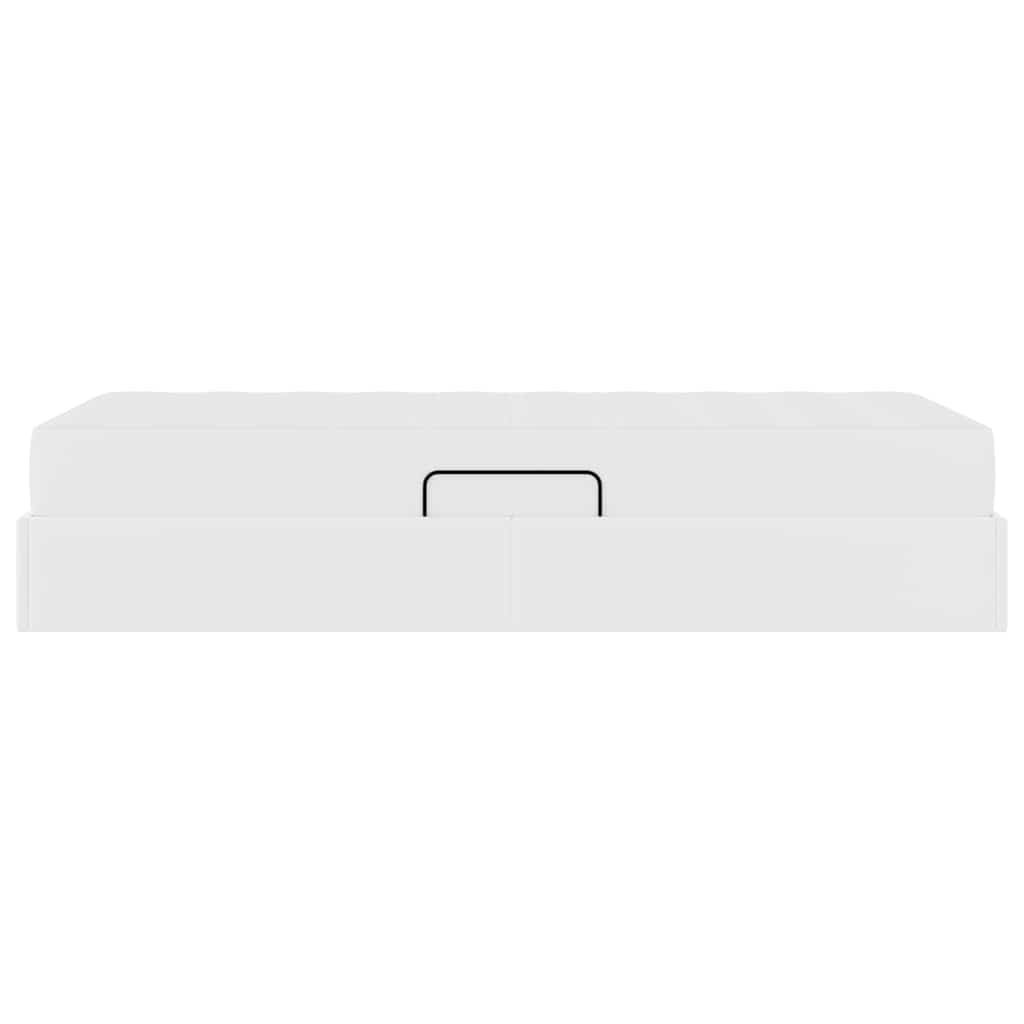 Lit avec rangement et matelas avec matelas 2 pcs Blanc Cuir - XIOS