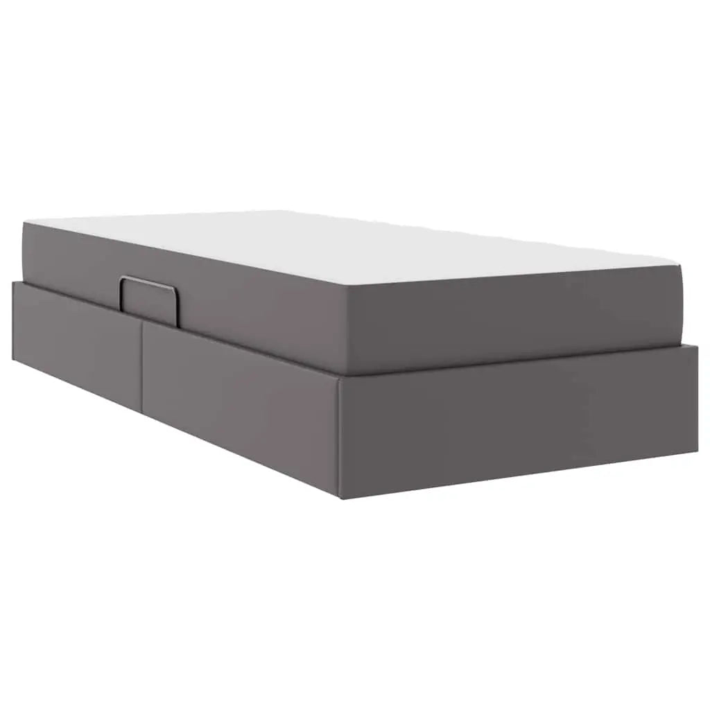 Lit avec rangement et matelas avec stockage 2 pc Gris Cuir - XIOS