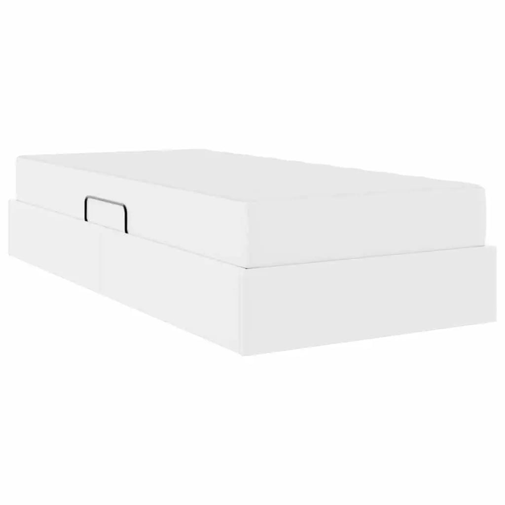 Lit avec rangement et matelas avec stockage 2 pc Blanc Cuir - XIOS