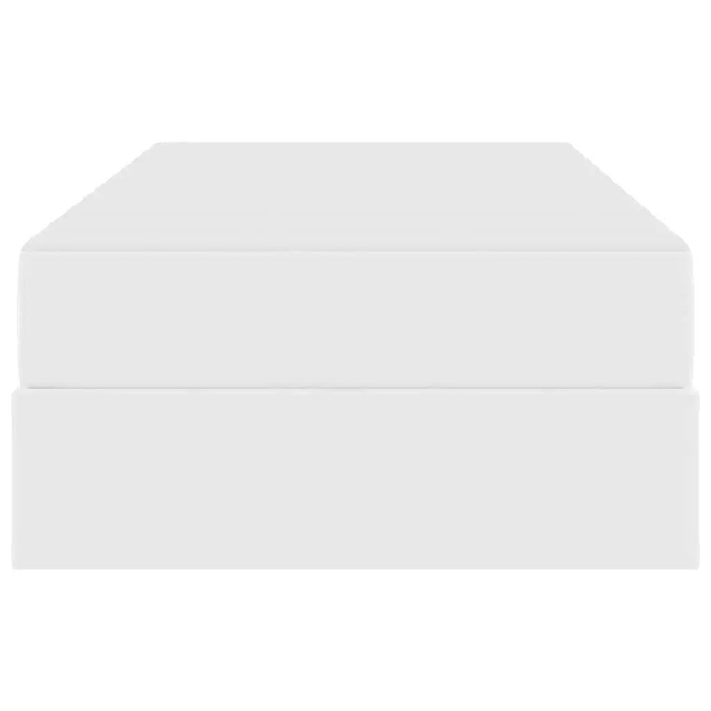Lit avec rangement et matelas avec stockage 2 pc Blanc Cuir - XIOS