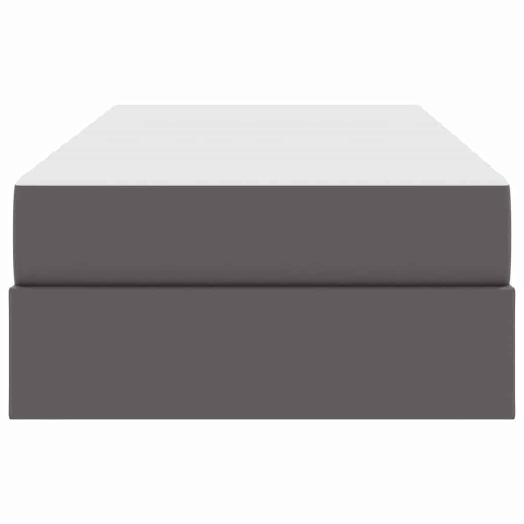 Lit avec rangement et matelas avec matelas 2 pcs Gris Cuir - XIOS