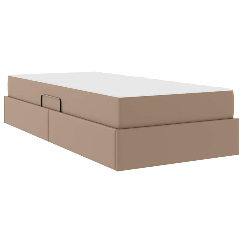 Lit avec rangement et matelas 2 pcs Cappuccino Cuir - XIOS
