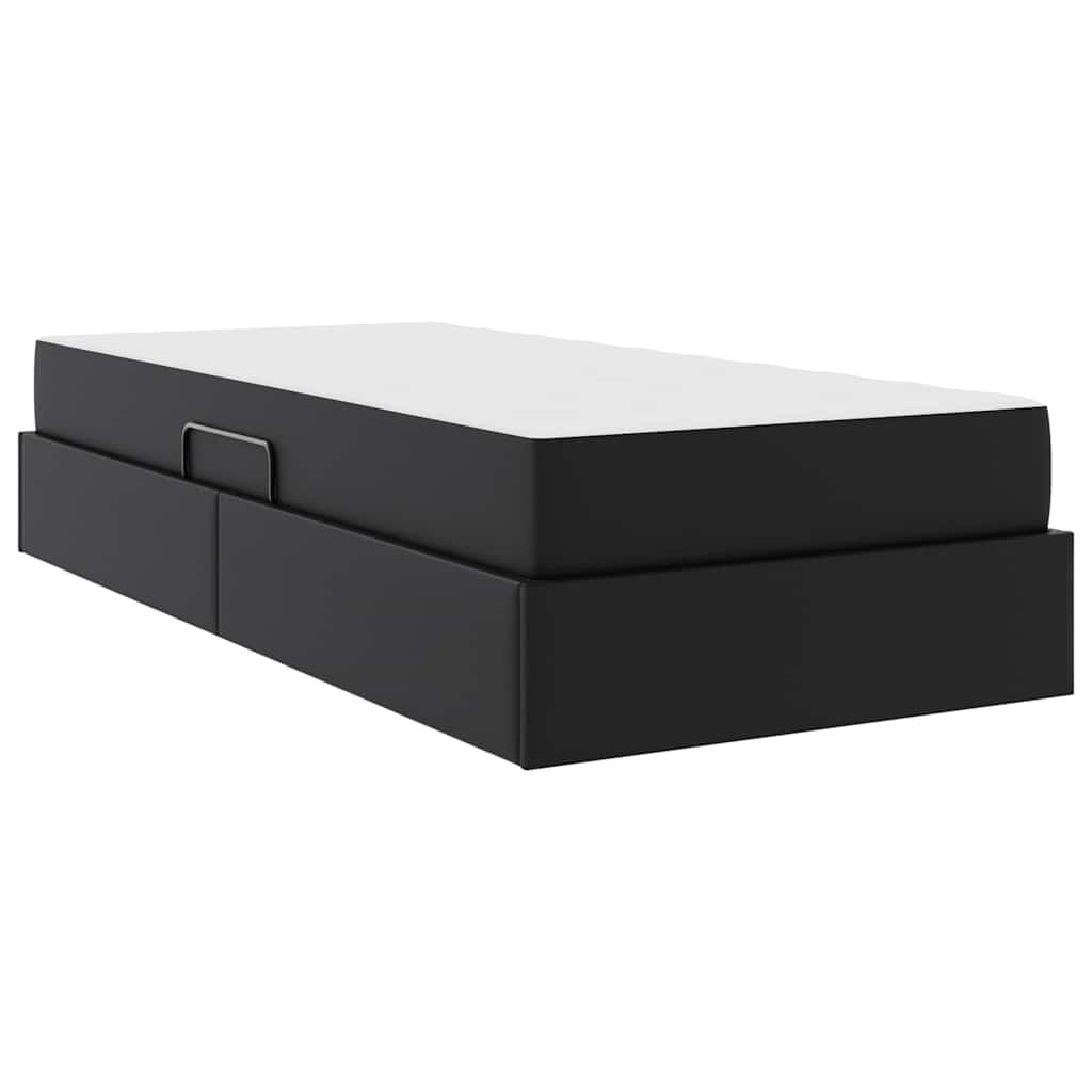 Lit avec rangement et matelas avec matelas 2 pcs Noir Cuir - XIOS