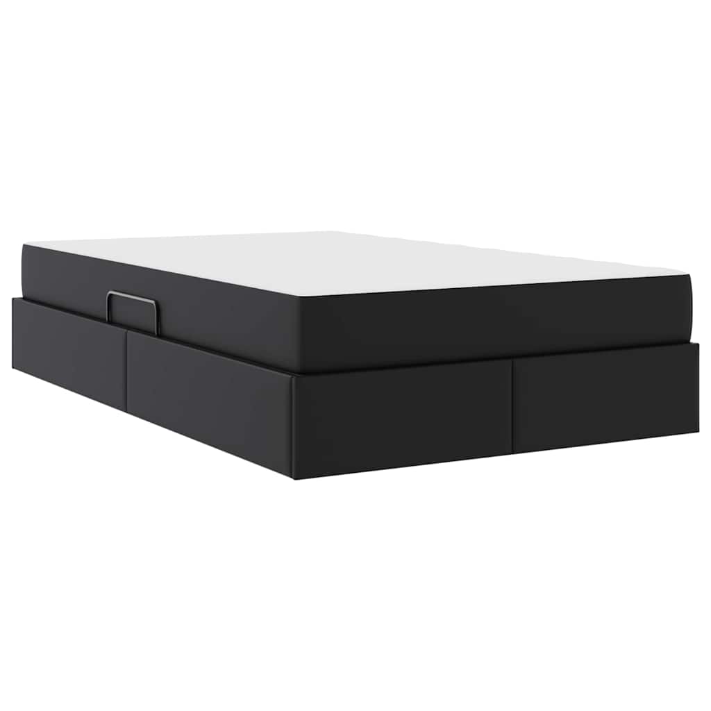 Lit avec rangement et matelas avec matelas 2 pcs Noir Cuir - XIOS