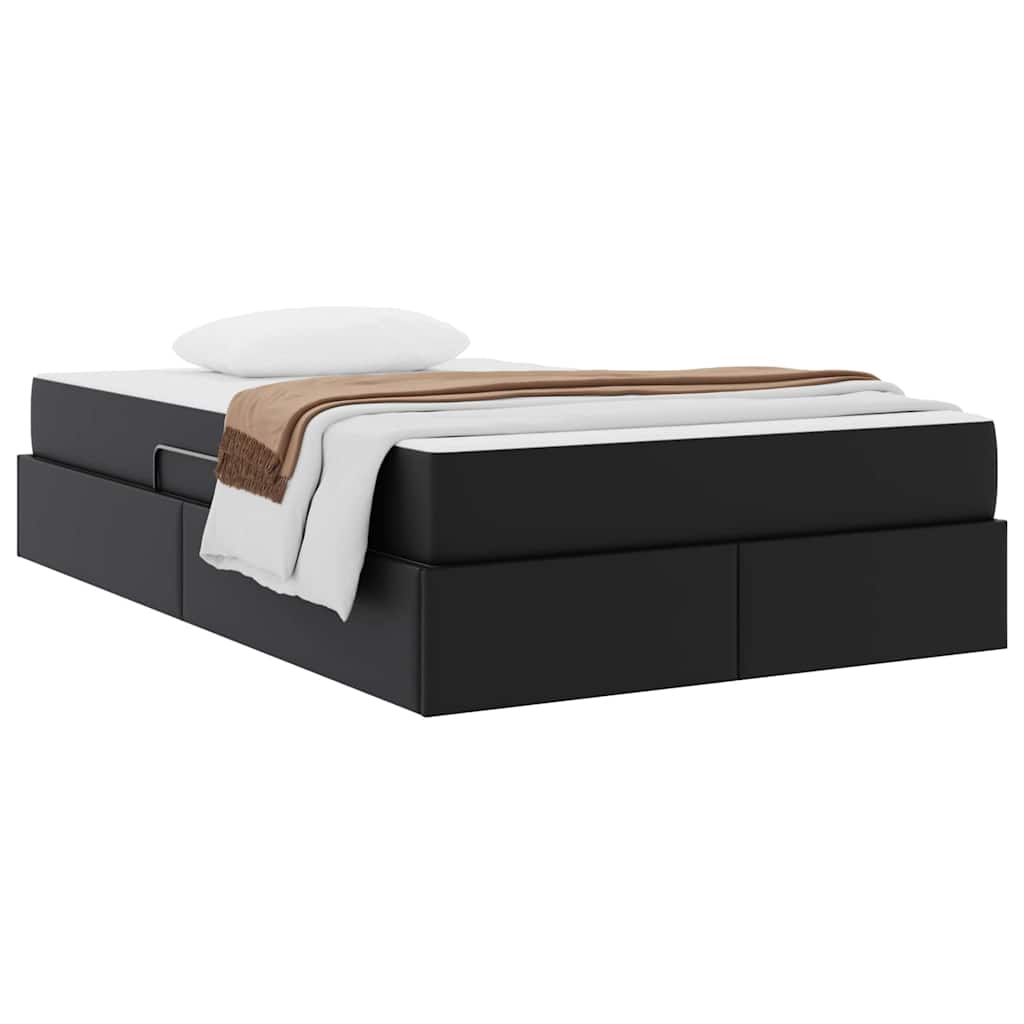 Lit avec rangement et matelas avec matelas 2 pcs Noir Cuir - XIOS
