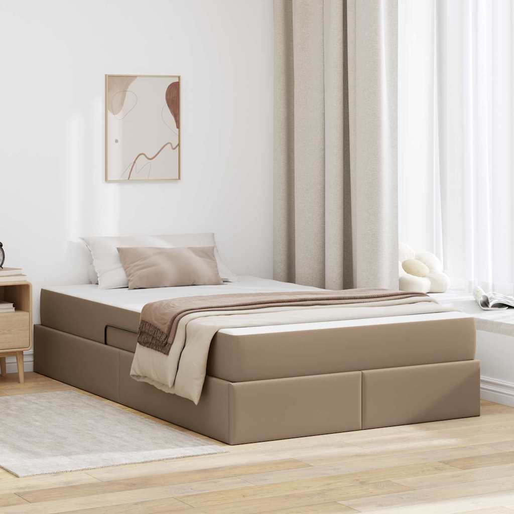 Lit avec rangement et matelas 2 pcs Cappuccino Cuir - XIOS