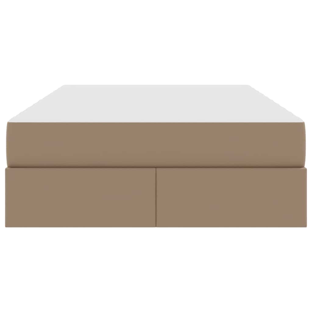 Lit avec rangement et matelas 2 pcs Cappuccino Cuir - XIOS