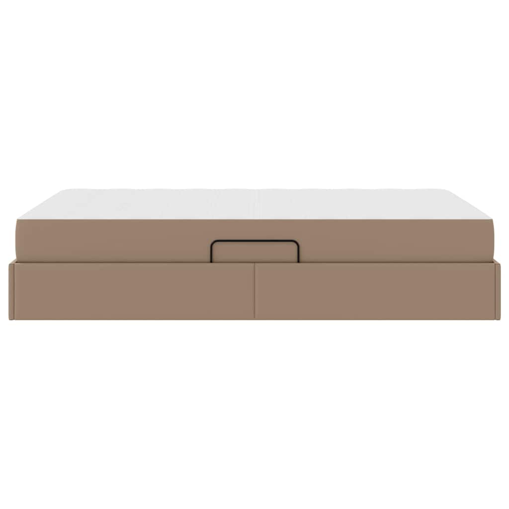 Lit avec rangement et matelas 2 pcs Cappuccino Cuir - XIOS