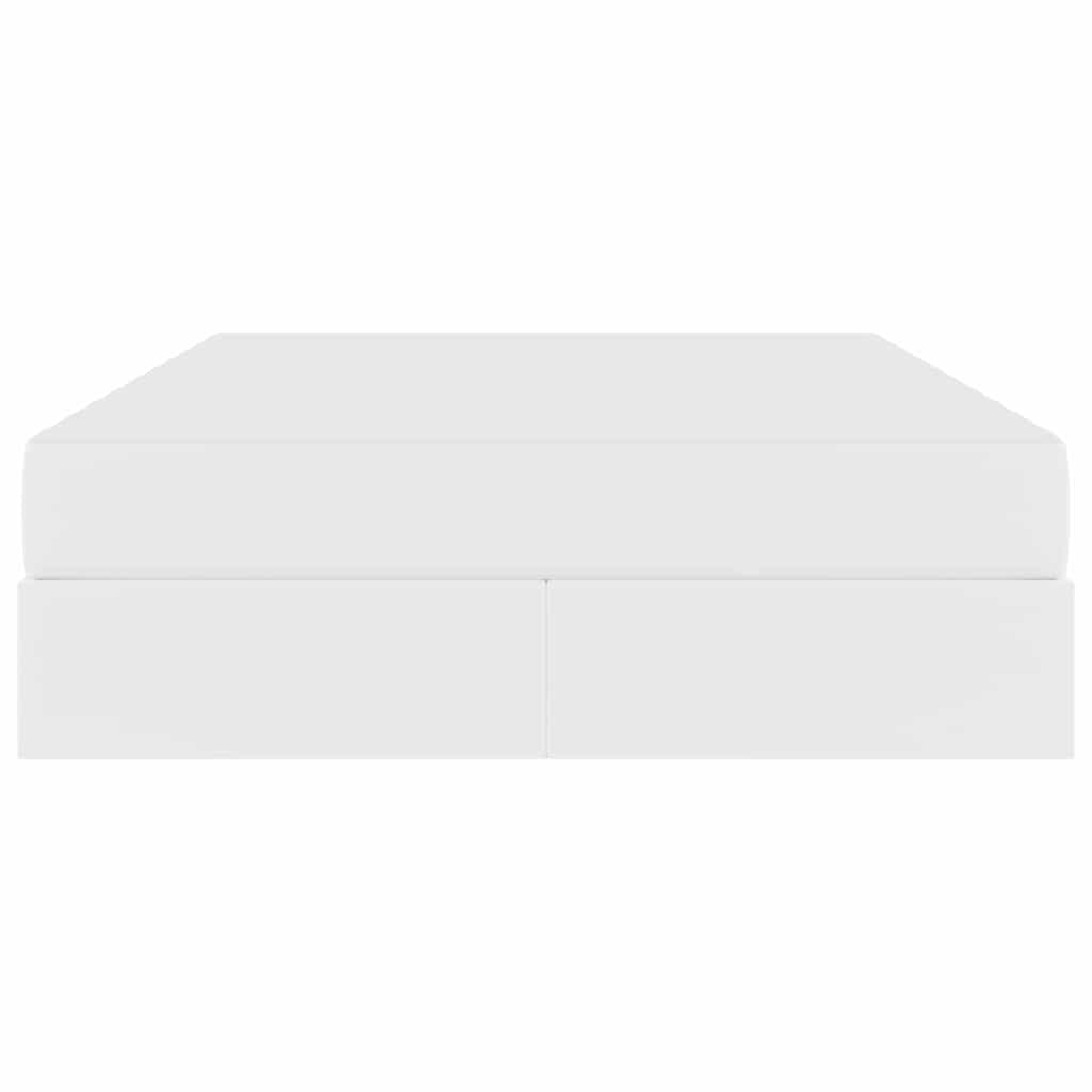 Lit avec rangement et matelas avec matelas 2 pcs Blanc Cuir - XIOS