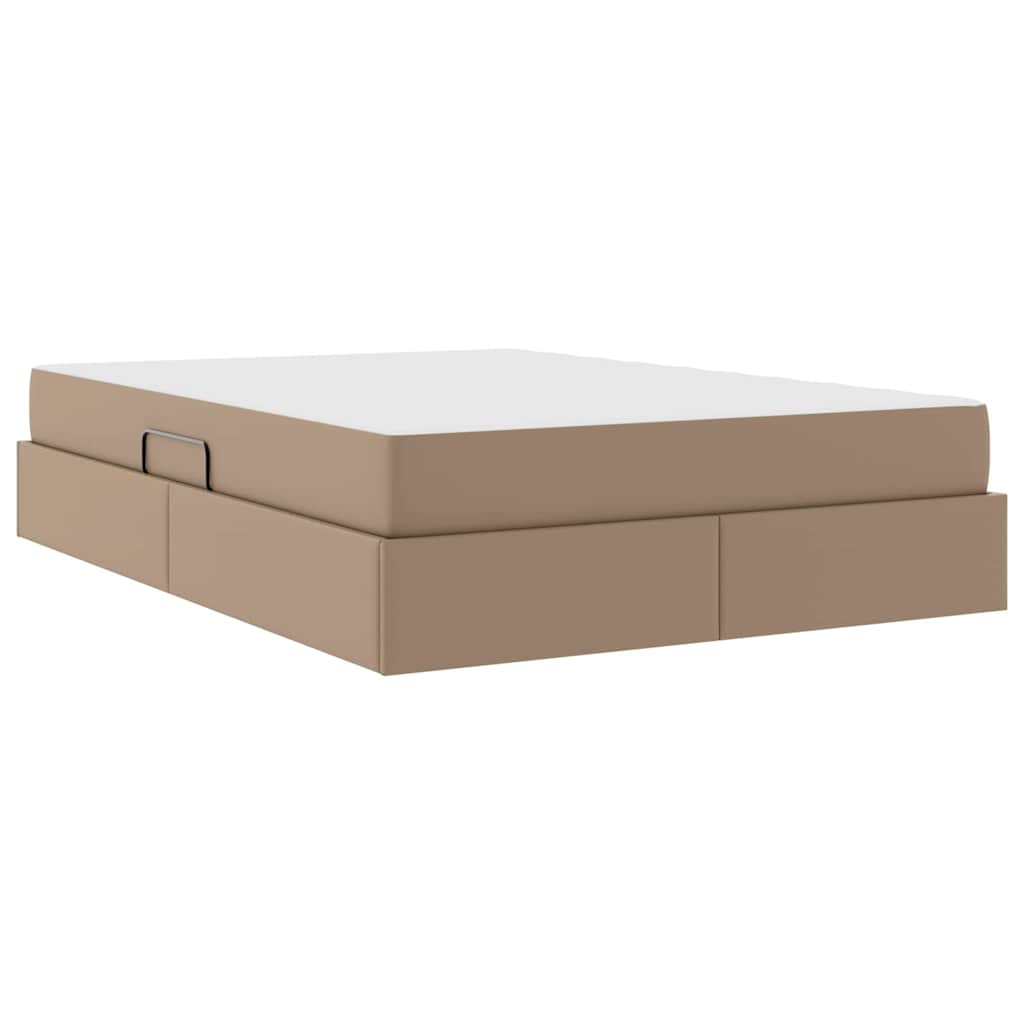 Lit avec rangement et matelas 2 pcs Cappuccino Cuir - XIOS