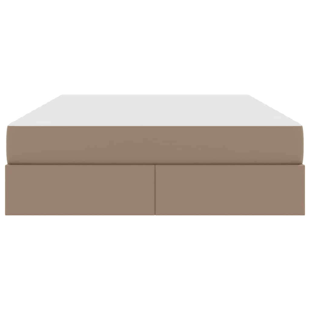Lit avec rangement et matelas 2 pcs Cappuccino Cuir - XIOS