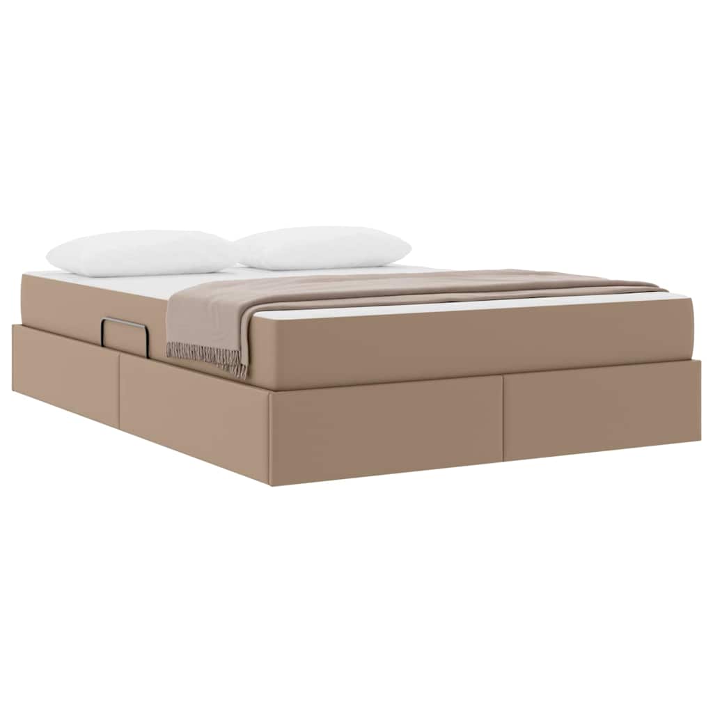 Lit avec rangement et matelas 2 pcs Cappuccino Cuir - XIOS