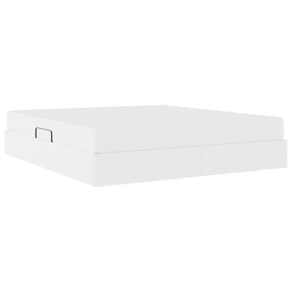 Lit avec rangement et matelas avec stockage 2 pc Blanc Cuir - XIOS