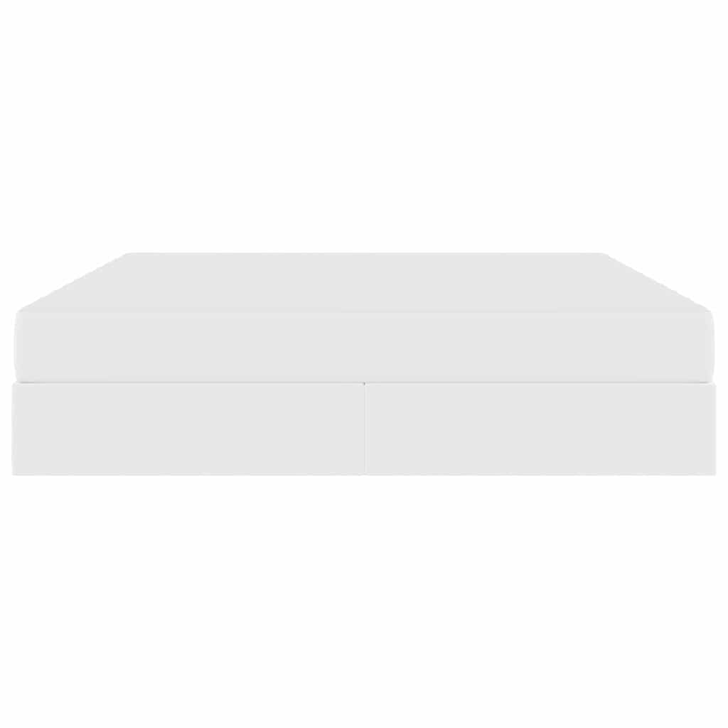 Lit avec rangement et matelas avec matelas 2 pcs Blanc Cuir - XIOS