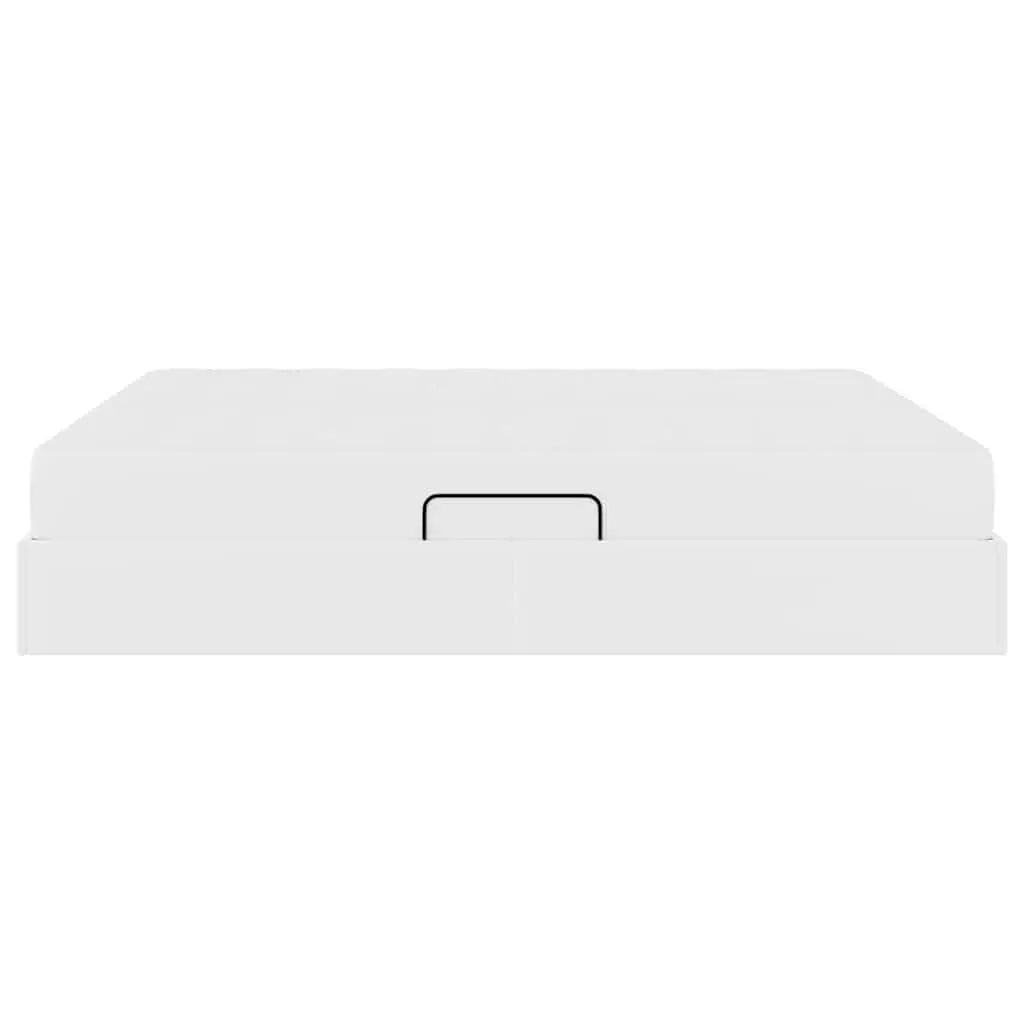Lit avec rangement et matelas avec stockage 2 pc Blanc Cuir - XIOS