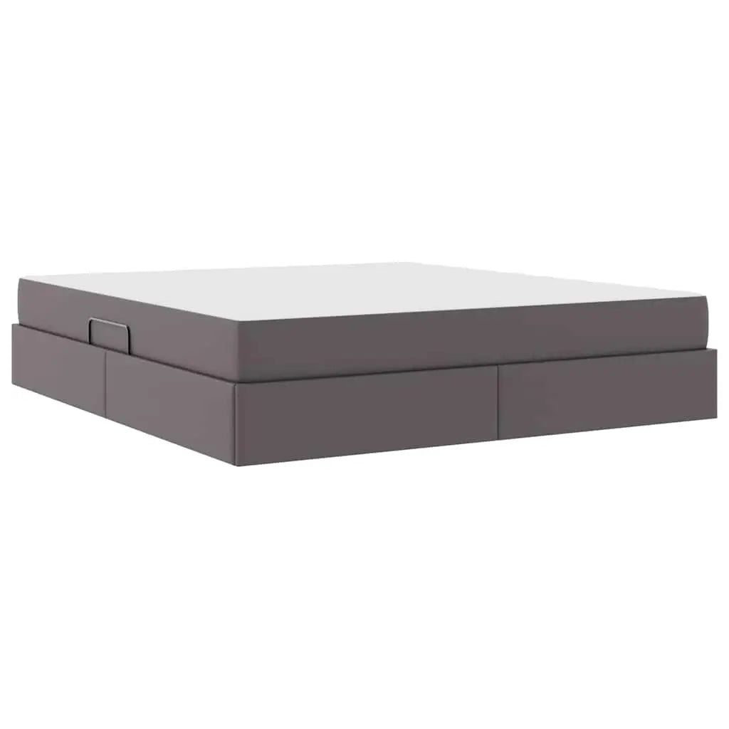 Lit avec rangement et matelas avec stockage 2 pc Gris Cuir - XIOS