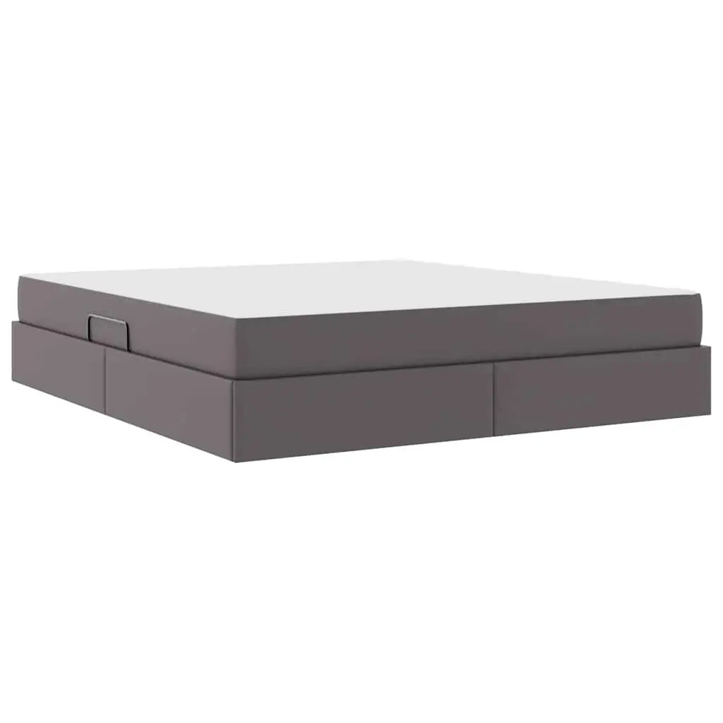 Lit avec rangement et matelas avec stockage 2 pc Gris Cuir - XIOS