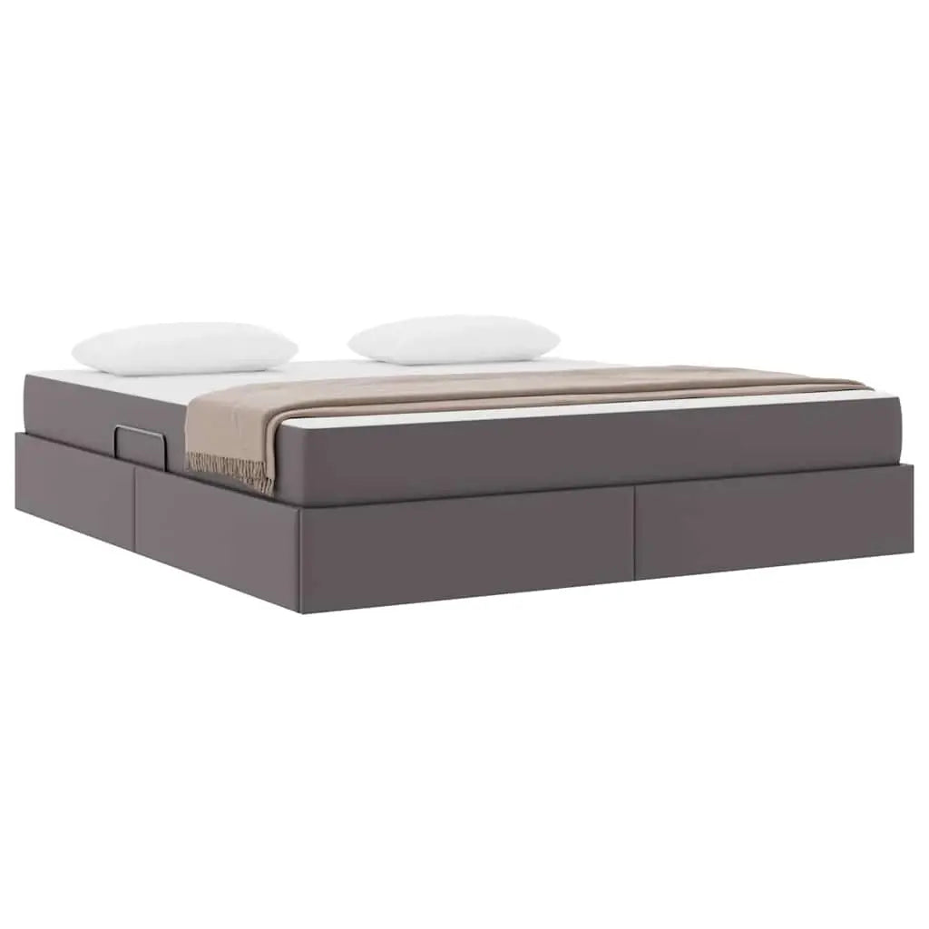 Lit avec rangement et matelas avec stockage 2 pc Gris Cuir - XIOS