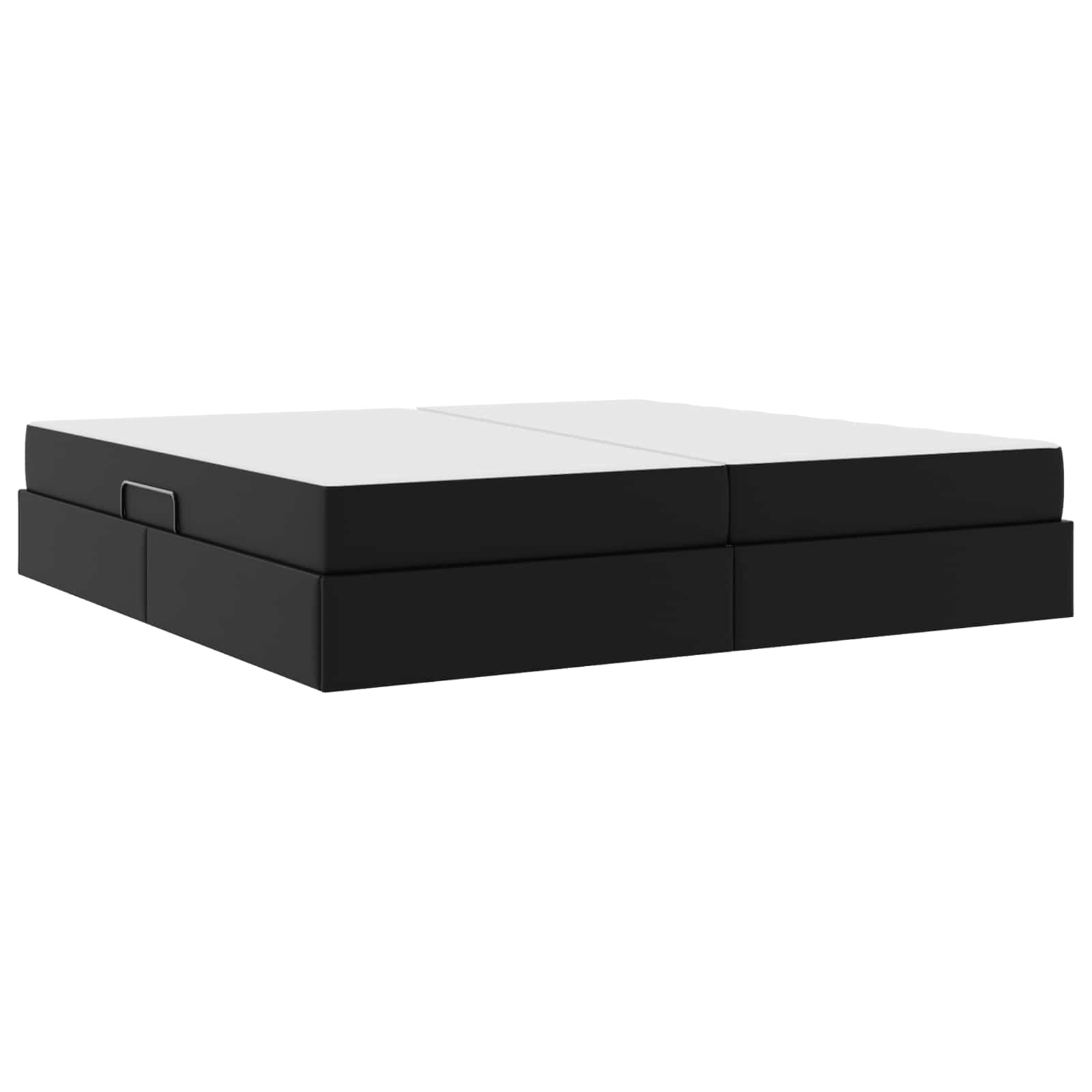 Lit avec rangement et matelas avec matelas 2 pcs Noir Cuir - XIOS