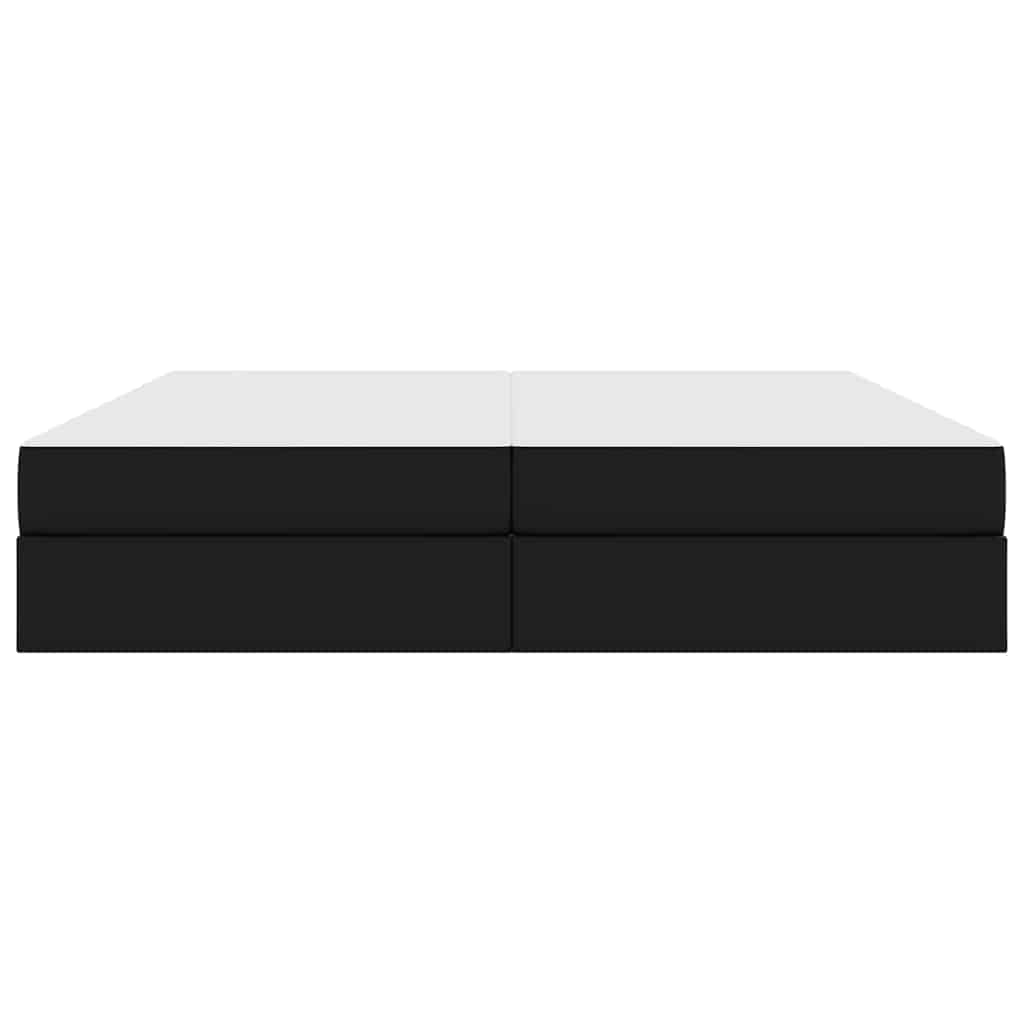 Lit avec rangement et matelas avec matelas 2 pcs Noir Cuir - XIOS