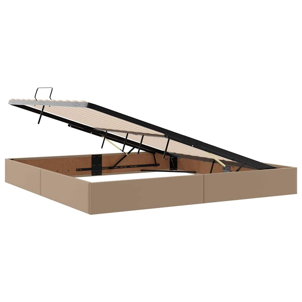 Lit avec rangement et matelas 2 pcs Cappuccino Cuir - XIOS