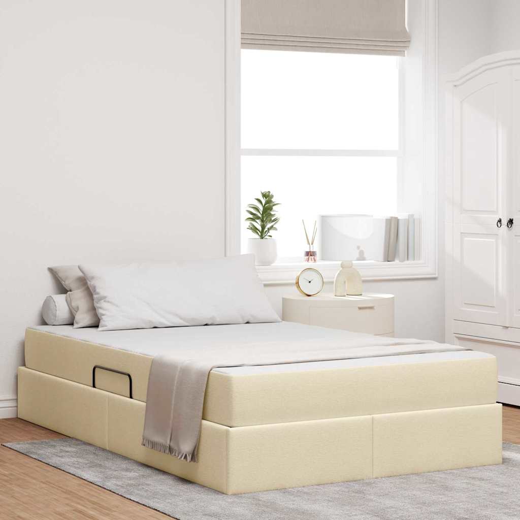 Lit avec rangement et matelas Crème 120 x 200 cm Polyester - XIOS