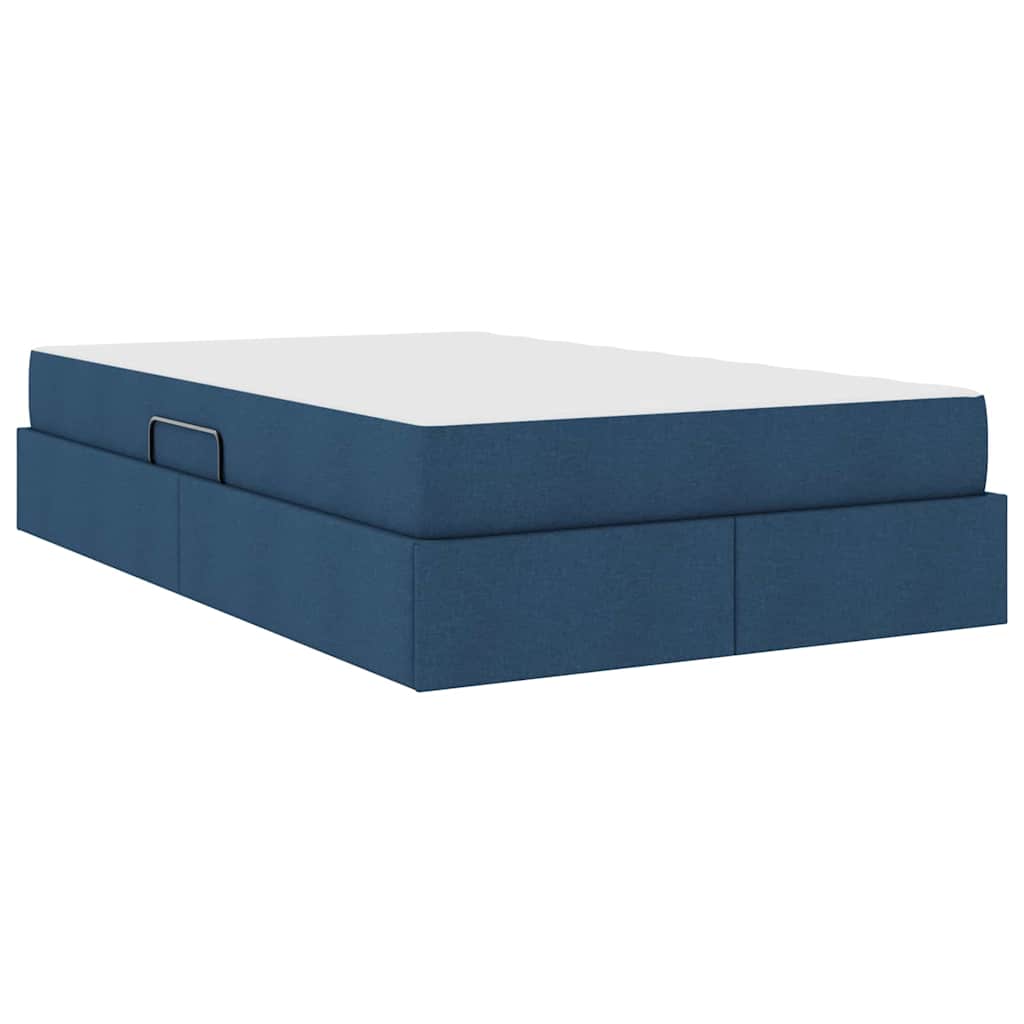 Lit avec rangement et matelas Bleu 120 x 200 cm Polyester - XIOS