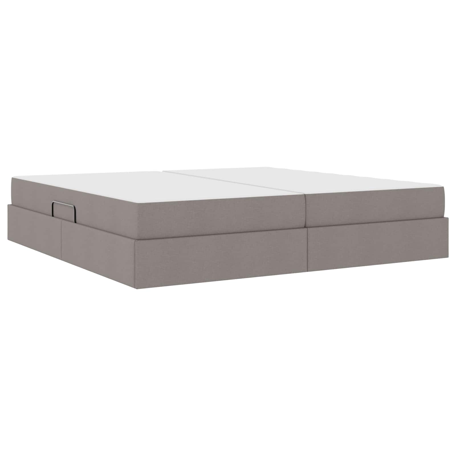 Lit avec rangement et matelas Taupe 200 x 200 cm Polyester - XIOS